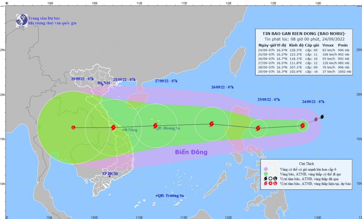 Typhoon Noru heads toward central Vietnam
